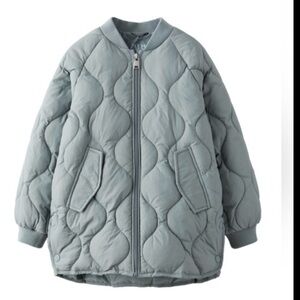 Zara Kids Oversized Quilted bomber Jacket -size 13/14